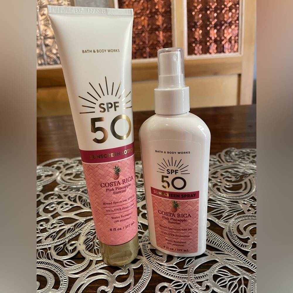 New Full Size Bath & Body Works SPF 50 Sunscreen Lotion & Spray — Costa Rica